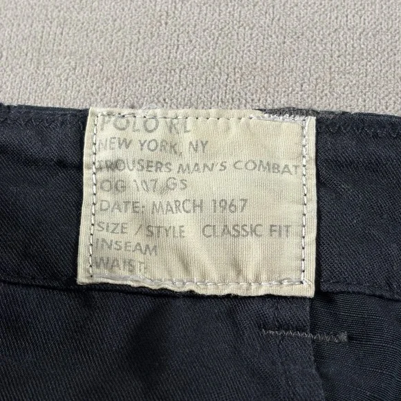 Polo Ralph Lauren Pants Mens 46x32 Black Combat Cargo Paratrooper OG 107 RLPC